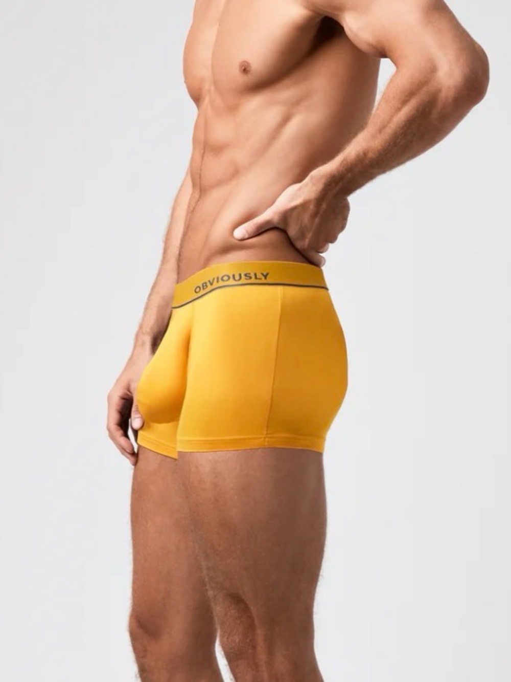 Obviously Men’s Yellow Stretch Boxer Briefs — Supportive Fit